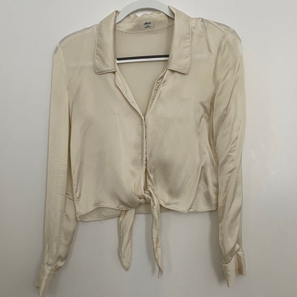 Aritzia Wilfred tie front shirt - Picture 4 of 5